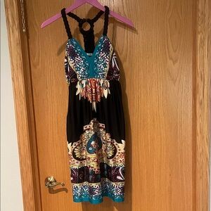 Maurices Teal and Black Halter Dress